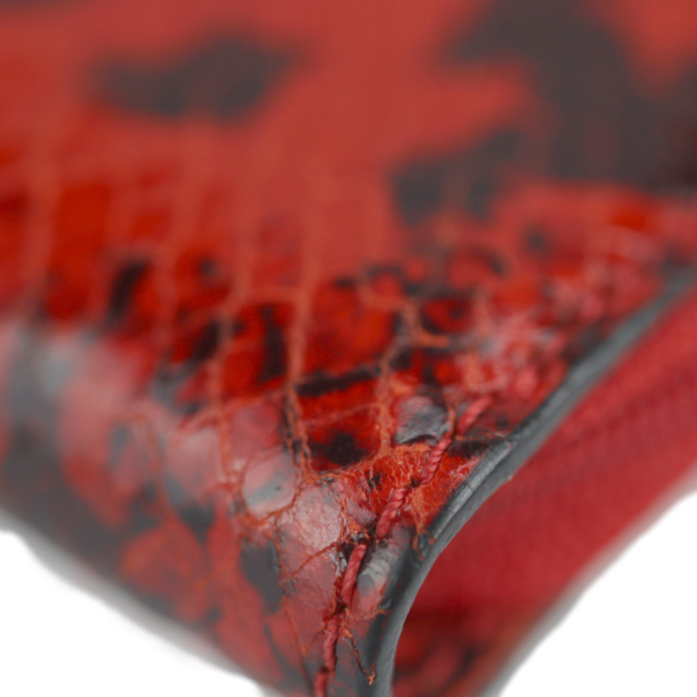 Celine Python Embossed Long Wallet Red - image 6